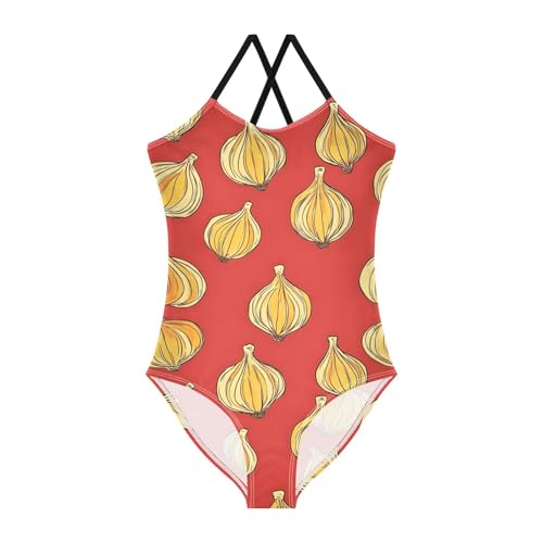 Yellow Onion Girls One Piece Swimsuits Quick Dry Beach Swimwear Bathing Suit