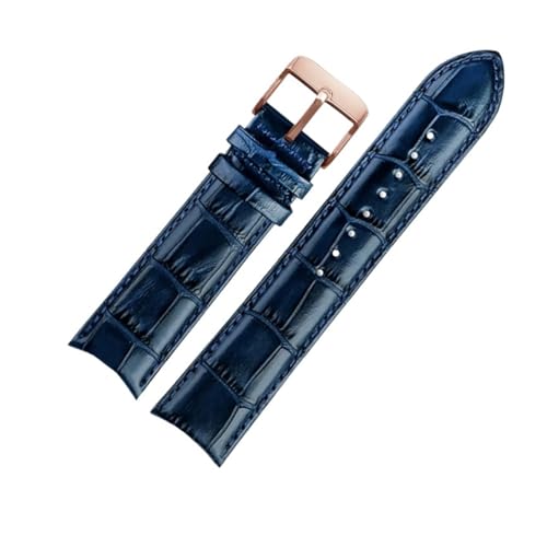 Imagen de AZSHIW Correa curva compatible con GP VC Jaeger-LeCoultre correa de reloj for hombre pulsera estilo hebilla mariposa 20 21 22 mm