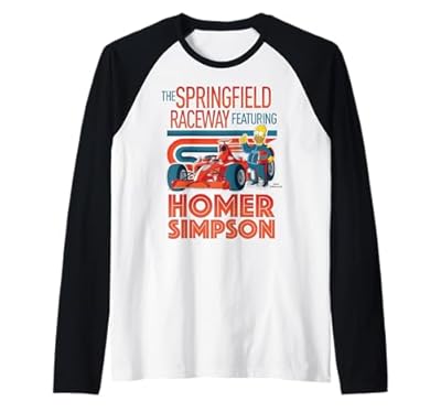 The Simpsons The Springfield Raceway Featuring Homer Simpson Camiseta Manga Raglan | Ya disponible en tu tienda friki favorita! En mundofriki.es!