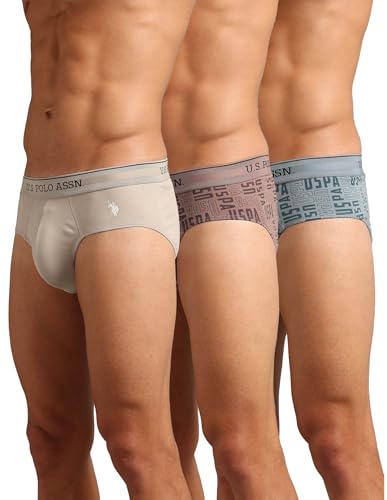 Image of U.S. Polo ASSN. Mens OEB17 Moisture Wicking Cotton Underwear Briefs - Pack of 3