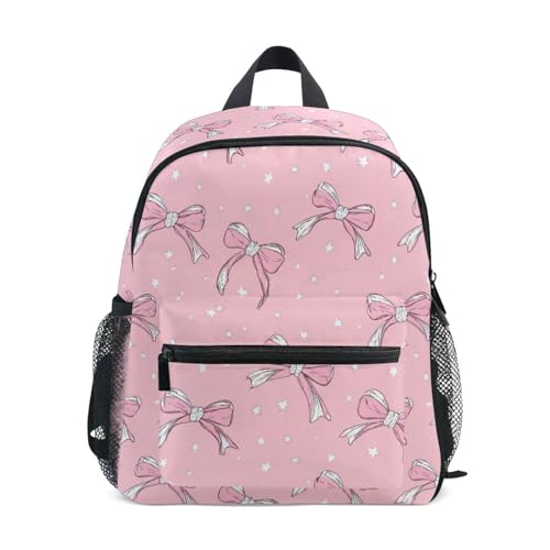 Wusikd Cute Pink Bows Ribbons (3) Backpack for Kids Girls Boys Bookbag Daypack for School Student S