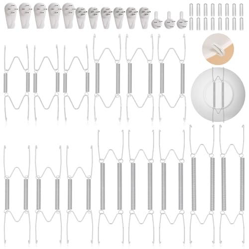 Image of 14 pcs Plate Hangers for The Wall, 4 /6 /8 /10 /12 Inch Invisible Decorative Wall Plate Hangers, Stainless Steel Plates Walls Hanger for Display Various Sizes with Hooks for Decorative