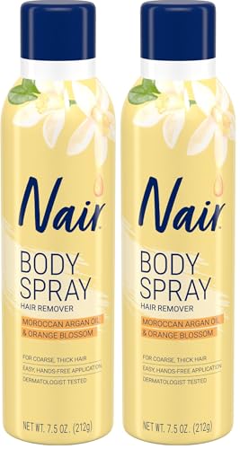 Nair Hair Remover Body Spray, Arm, Leg and Bikini Hair Removal Spray, 7.5 Oz Can (Pack of 2)