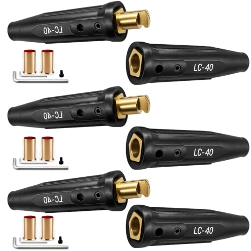 3 Pack LC-40 Welding Leads Quick Connector Welding Cable Connectors Male & Female Welding Connectors for Welding Machine Accessories 1/0 and 2/0 Welding Cable Size Capacity 350 amps Max Rating