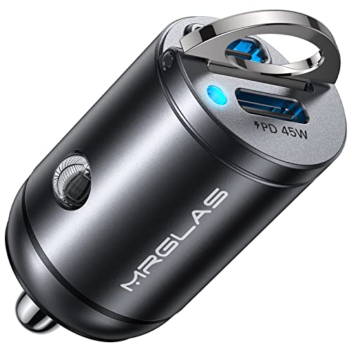90W USB C Car Charger,[Super Mini Metal] USB C Car Charger Fast Charging Adapter Dual PD Dual Port MRGLAS Type C Car Cigarette Lighter USB Charger Compatible iPhone 15 14 Pro Max iPad Samsung MacBook