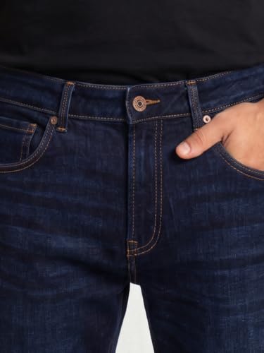 Image of Spykar Men's Ricardo Straight Fit Jeans | Mid Rise | Casual Denim | Non-Stretch Fit | Jeans for Man
