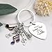 Cool Music Lovers Gift Keychain - Inspirational Quotes Where Words Fail Music Speaks Keychains for Men Women Gifts, Guitar Note Pendant Keyring for Musicians Teachers Friends Birthday Graduation