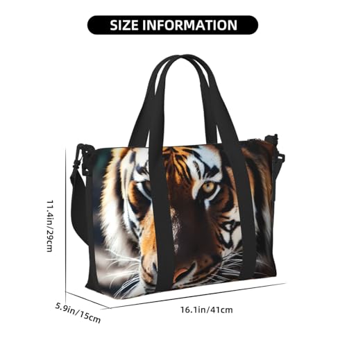 Travel Duffel Bag for Men Gym Bag, Wild Animal Tiger Luggage Bag with Shoulder Strap, Large Gym Tote Bag for Women, Weekender Overnight Bag, Foldable Carry on Bag for Airplane3