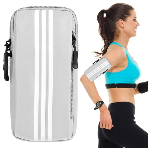 HAGOT Brazalete Movil Running Deportivo, Bolsa el Brazo Deportivo Universal, para Teléfonos Móviles de 6.7, Porta Movil Runnning Accesorios, para Correr, Gimnasio, Viaje, Gris