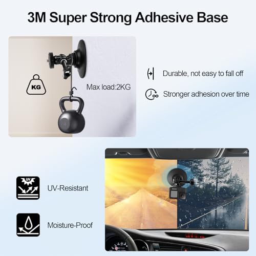 Menton adhésif compatible Insta360 X4 et GoPro, support casque flexible - 3