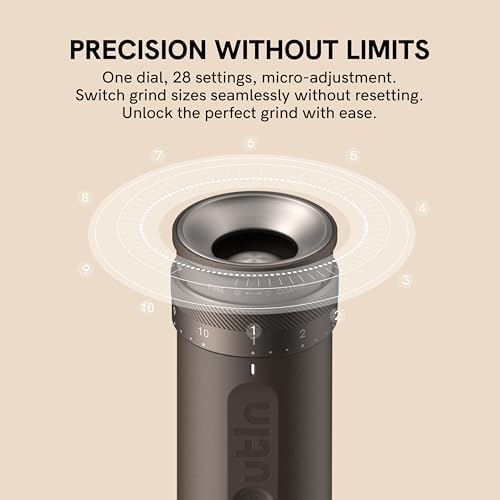 OutIn Fino Portable Electric Coffee Grinder,Adjustable Coffee Bean Grinder with 28 Precise Grind Setting,One-Button Burr Coffee Grinder with Fast‑Charge Battery, Auto‑Stop & Clog‑Protection - 2