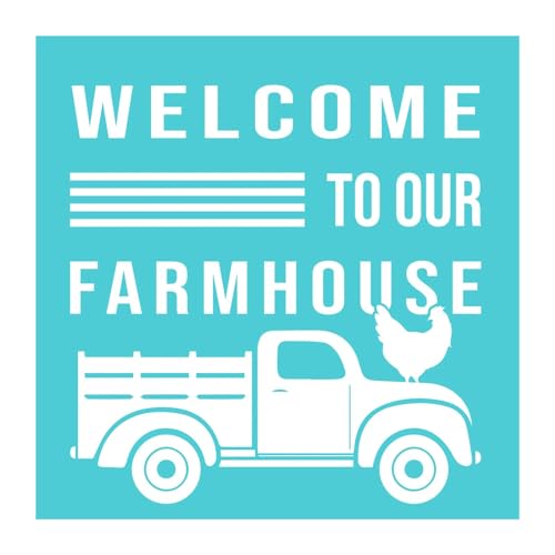 MANGOUSONG Screen Printing Kit,25x25cm Screen Printing Farm Life Series Self-Adhesive Silk Screen Printing Stencil Mesh Transfers for Garment Pillow Handmade Craft Style B