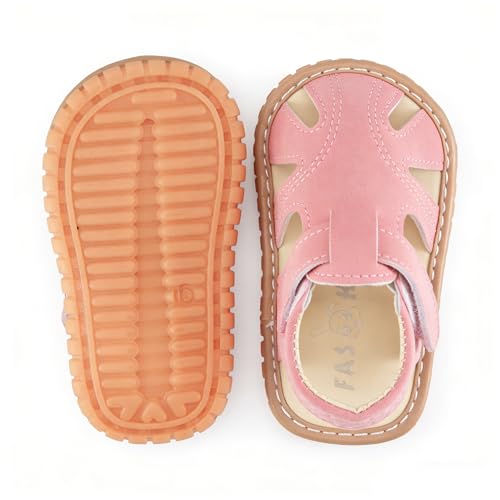 Image of SOFMUO Baby Boys Girls Squeaky Sandals Non-Slip Soft Rubber Sole Closed Toe Infant Summer Outdoor Shoes Toddler First Walkers