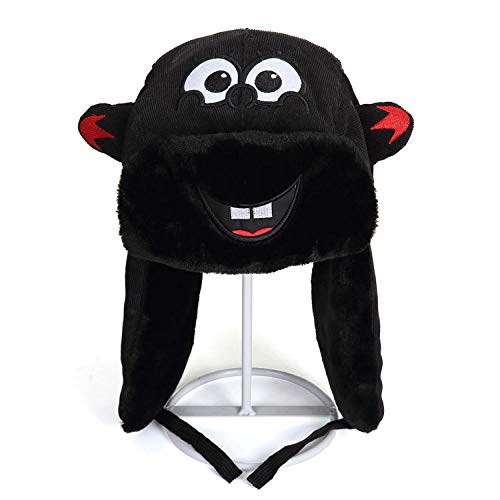 Chapeau aviateur homme chaud bonnet hiver outdoor avec rabats oreilles noir