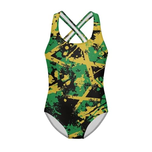 Image of WELLFLYHOM Girls Swimsuit 5-14 Cross Back Swimwear Full Coverage One Piece Bathing Suit Sleeveless Beachwear
