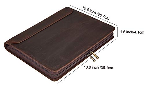 image for AZXCG Padfolio with 3 Ring Binder, Padfolio Double Zipper, Resume Port