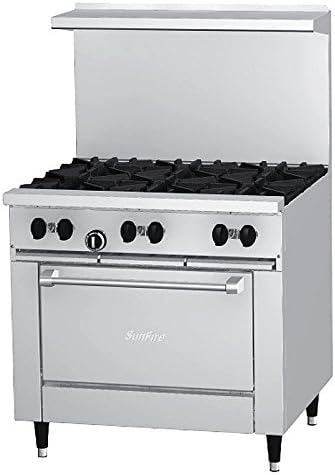 Garland X36-6R Sunfire 36" Gas Restaurant Range with (6) 30,000 BTU Open Burners & Standard Oven