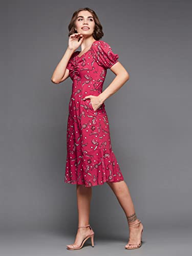 Image of Miss Chase Women's Multicolored-Base-Brown Relaxed Fit Maxi Lurex Chiffon Dress
