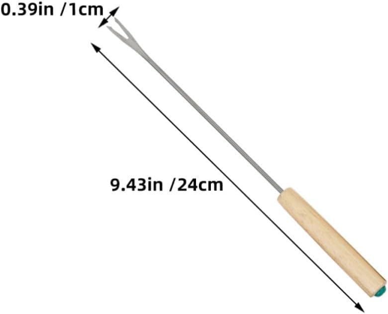 18pcs Candy Dipping Forks with Wooden Handles and Stainless Steel Metal Forks for Cheese Fondue and Food Piercing, for Family Gatherings and Outdoor Picnics