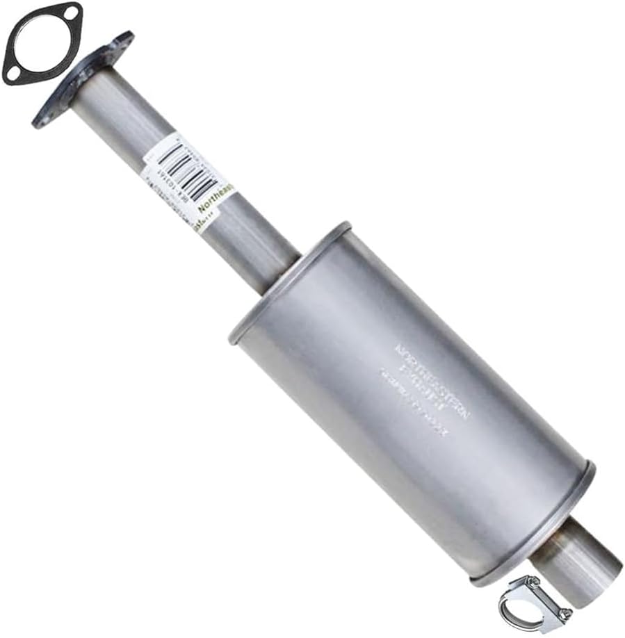 Exhaust Resonator Pipe Compatible for 2013-2014 Ford Fusion 1.6L | 2013-2019 Ford Fusion 2.5L | Stainless Steel | Northeastern Exhaust | Free Gasket & Clamp Included | Direct-Fit Replacement