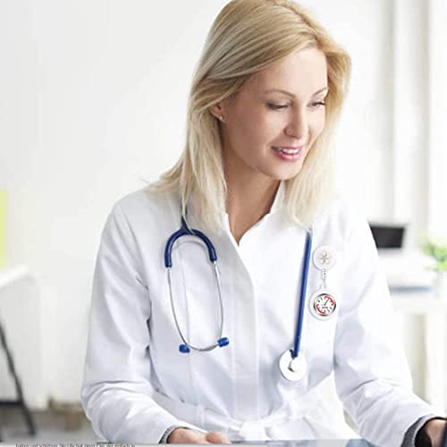 3X Retractable Nurse Watch for Nurses Doctors, Clip-on Hanging Lapel Nurse Watch Silicone Cover Brooch Fob Pocket Watch Badge Reel - Image 5