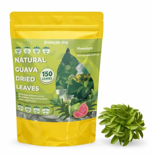 150 + Pure Quava Leaves, 2.75 oz, 100% Sun- Dried Natural & Pures. Loose Leaf Soursop Herbal Tea. Boost Immunity & Rich in Antioxidants. No Sugar, No Caffeine, No Gluten, No Soy, Vegan.
