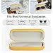 RayLove Glasses Case Hard Shell Eyeglass Case with Cleaning Cloth, PU Leather Protective Eye Glass Cases Fits Most Sunglasses Glasses (Yellow)