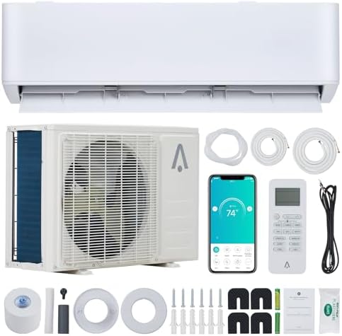 9,000 BTU Mini Split AC & Heat Pump - Wi-Fi Enabled, 18.5 SEER2, Cools/Heats Rooms Up To 450 Sq.Ft, Works With Alexa