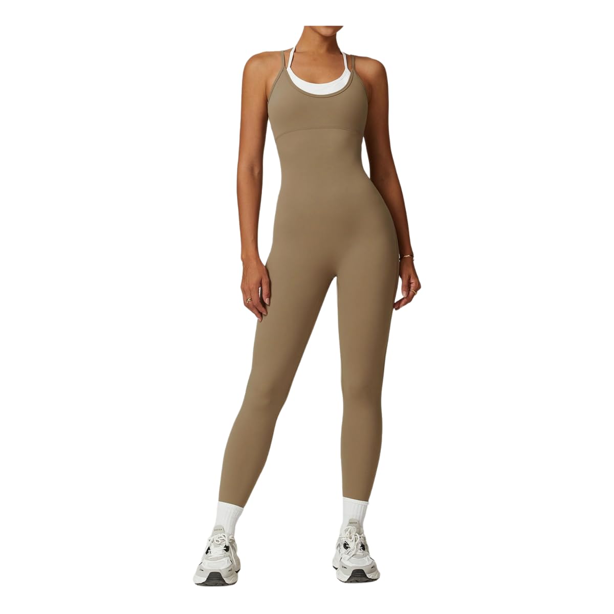 Ropa de yoga para mujer y mono deportivo sin espalda ideal para entrenar en el parque