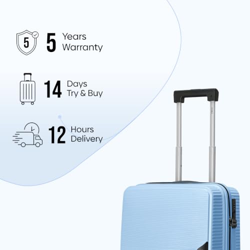 HRX Parabola 55cm Light Blue Polypropylene Suitcase - Image 5