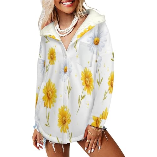 Sweat a capuche oversize marguerite blanc pour les journées d'automne