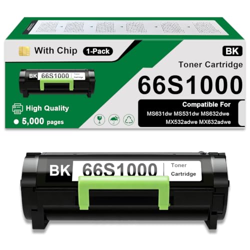66S1000 Black Toner Cartridge (5,000 Pages)Compatible for Lexmark MS531