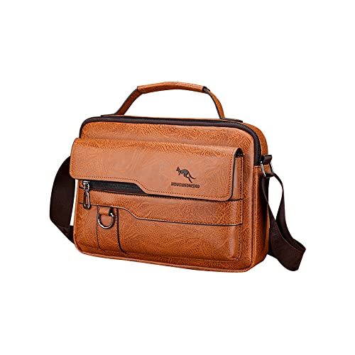 [Ｗｈａｔｎａ] 革 ショルダーバッグ メンズ 3way 手提げ 手持げ セカンド 斜め掛け胸バッグ キーリング付 Ipad 10.5収納可 横型 カジュアル フォーマル ビジネス 通学 通勤 肩掛けバッグ 自転車かばん 3977