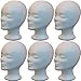 DBLV Styroporkopf Set - 6x Perückenkopf als Halterung für Mützen, Hüte & Perücken - Perückenhalter - Hut-Ständer - Puppenkopf aus Styropor - 6er-Set