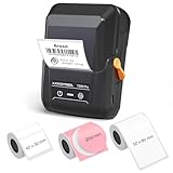 SUPVAN T50M Pro Bluetooth Label Maker Machine with 3 Tapes, Wide Waterproof Label, Versatile App with 30+ Fonts and 660+ Icons, Inkless Labeler for Home, Kitchen, School, Office Organization, Black