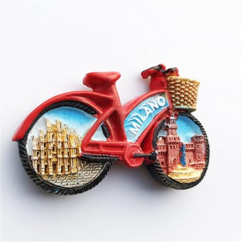 Imán para nevera 3D Bike Milan Italy decorativo miniatura 2