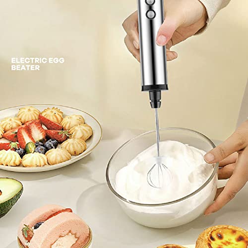 HelloCreate Tragbarer Milchaufschäumer USB Aufladen Elektrischer Mixer Edelstahl Milchschäumer für Kaffee Latte… – Bild 3
