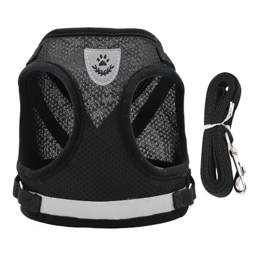 Fiegcitペットハーネスベストタイプ犬のリード反射通気性犬ロープペット用品ハーネス犬の散歩のための快適な牽引ハーネス (B,S)