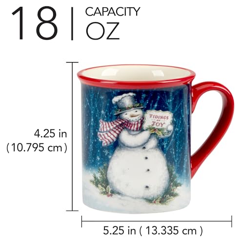 Juego de 4 Mugs Festivos Snowman Greetings 20 oz miniatura 3