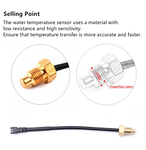 Motorcycle Water Temperature Meter Fahrenheit Thermometer Universal Digital Water Temperature Gauge Super Slim Style Thermometer For Racing Scooter Led Display Dc 12V (Blue) #TOP6