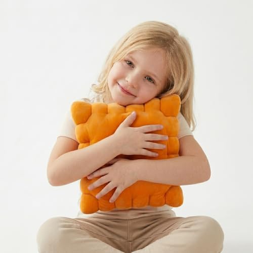 Snack Plushies Cheese Cracker Plush Pillow – 10" Soft & Huggable Stuffed Food Plush Toy – Cute Snack-Inspired Cuddly Gift for Kids & Adults — view 6