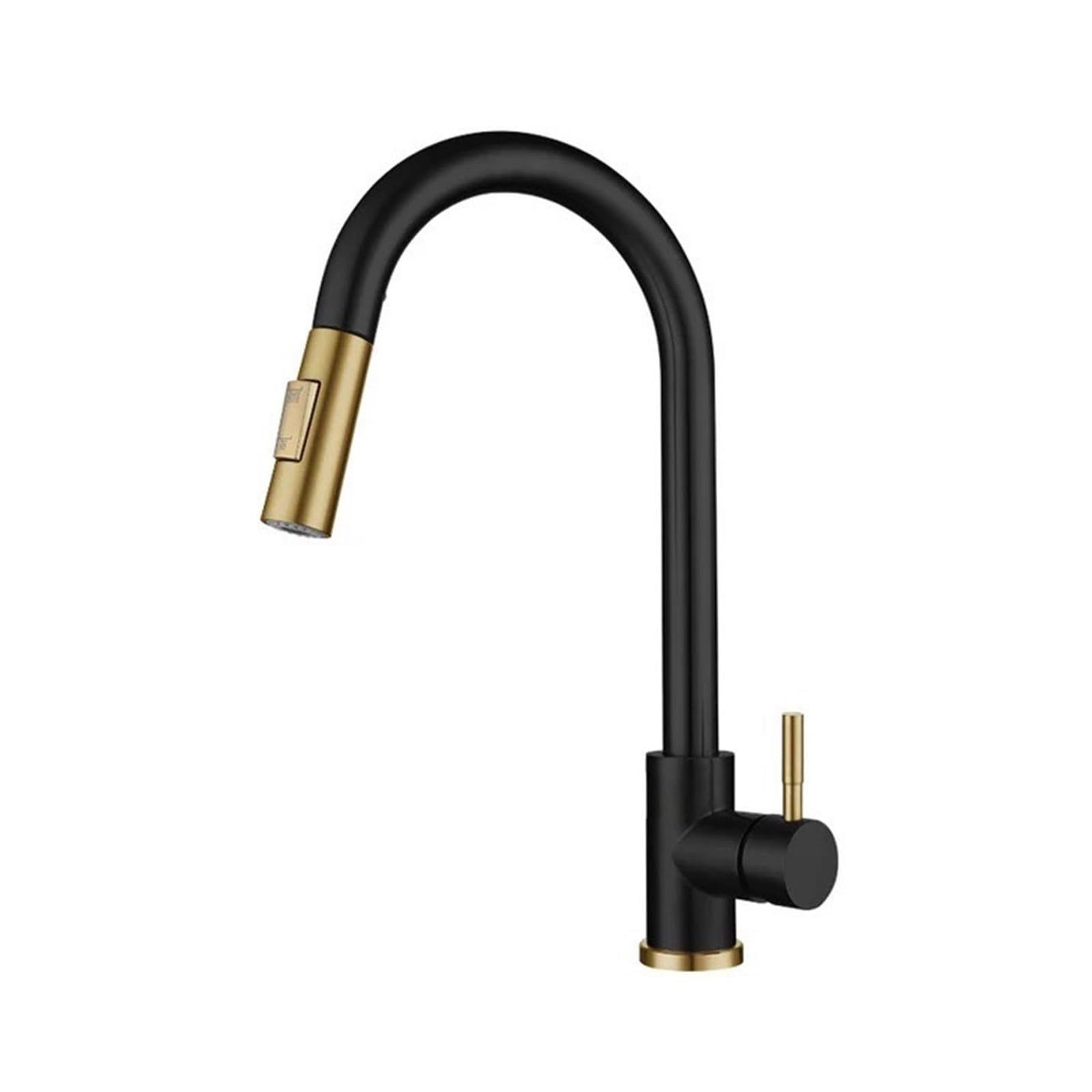 Robinet extractible de cuisine mitigeur évier couleur mixte noir