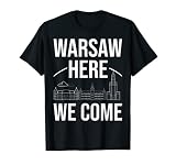 Varsovia Polonia City Skyline Mapa Viajes Camiseta