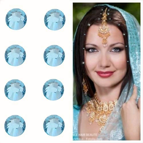 Bijoux cheveux cristaux bleu turquoise en strass cristal pur pour coiffure éclatante