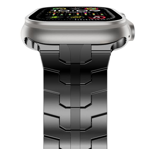 Fullife Compatible with Apple Watch Straps 49mm 46mm 45mm 44mm 42mm(Series 3 2 1) Metal Strap,Solid Stainless Steel Replacement Band for iWatch Ultra 3 2 1 Series 11/10/9/8/7/6/5/4/3/2/1/SE,Black - Image 2