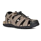Geox Uomo Sandal Strada B, Sandalias Hombre, Multicolor Taupe Black, 43 EU