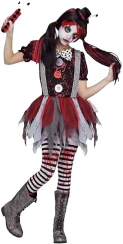 Girls Halloween Costumes Kids Creepy Killer Clown Costume Short S...