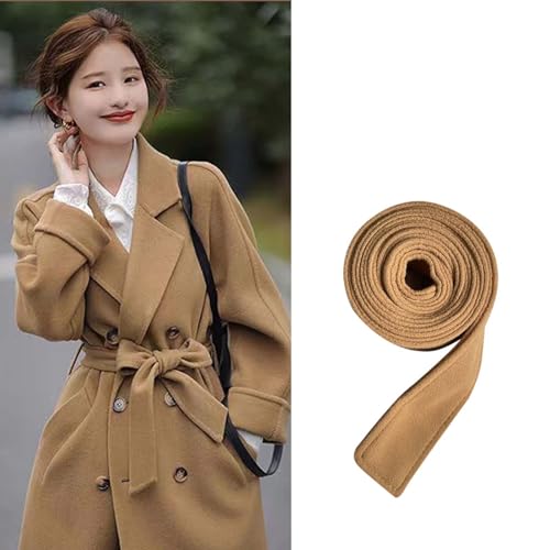 Fendawn Strive Double-Sided Coat Belt Decorative Wide Clothes Belt Bow Tie Belt, Camel Color4