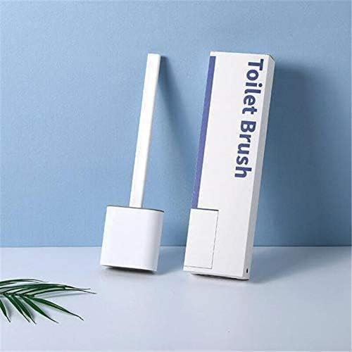 EAR PADZ Revolutionary Silicone Flex Toilet Brush, With Holder, Deep Cleaner Bathroom Toilet Brush and Quick Drying Holder Set, No-Slip Long Plastic Handle, Soft Silicone Bristle Sturdy (White)