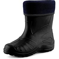 Ladeheid Children´s EVA Extra Light Wellington Boots Rainy Wellies Rain Boots KL058 (Black, 33 EU = 1 UK)